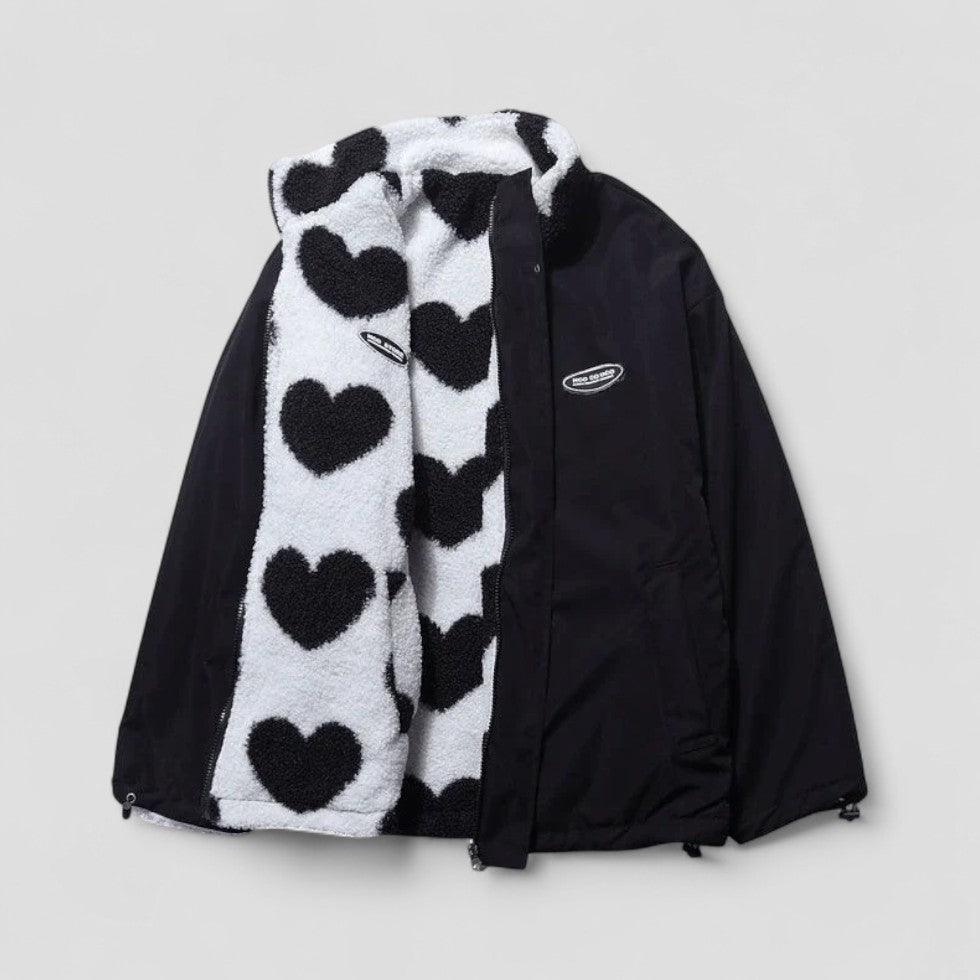 Berg-Feldt | Manteau réversible avec doublure cœur Veste douillette à fermeture éclair