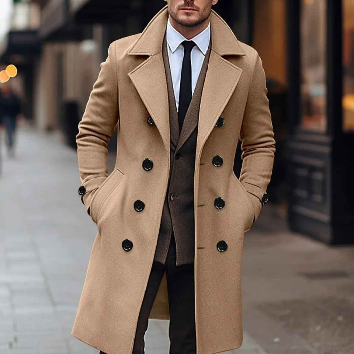 Berg-Feldt | Eleganter Woll-Crossover-Mantel für Herren