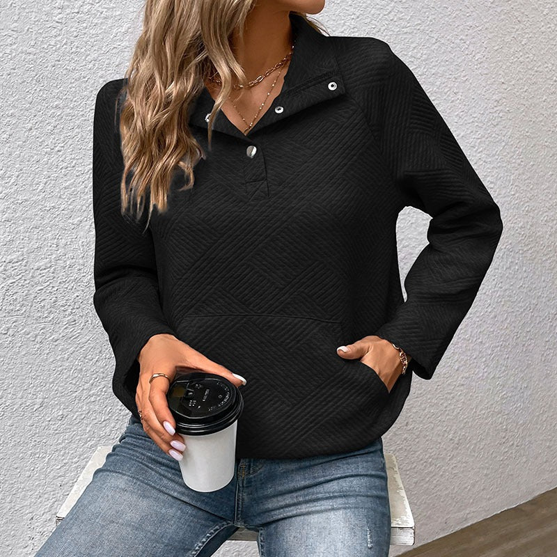 Berg-Feldt | Sweatshirt Stehkragen mit Druckknöpfen