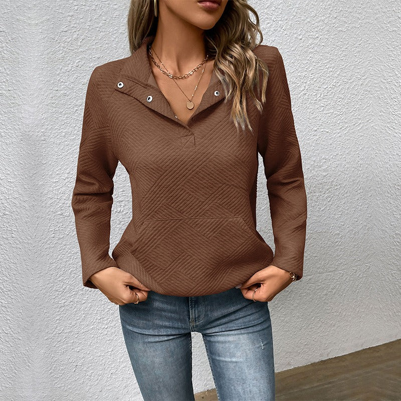 Berg-Feldt | Sweatshirt Stehkragen mit Druckknöpfen
