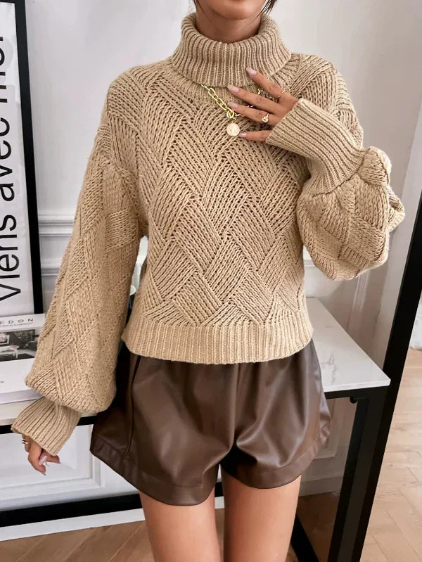 Berg-Feldt | Pullover Pullover Wollstrick Übergröße Fit Rollkragen Laternenärmel