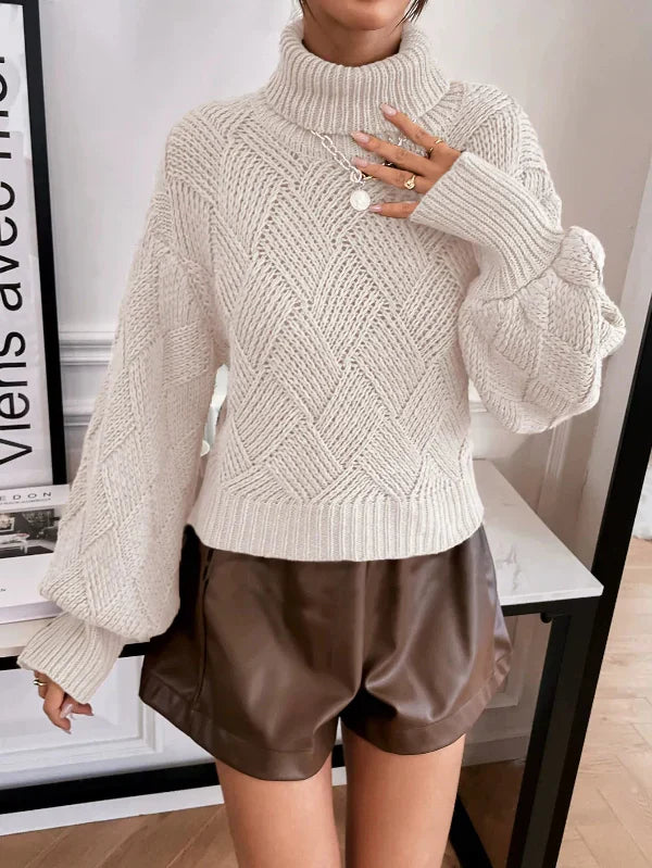 Berg-Feldt | Pullover Pullover Wollstrick Übergröße Fit Rollkragen Laternenärmel