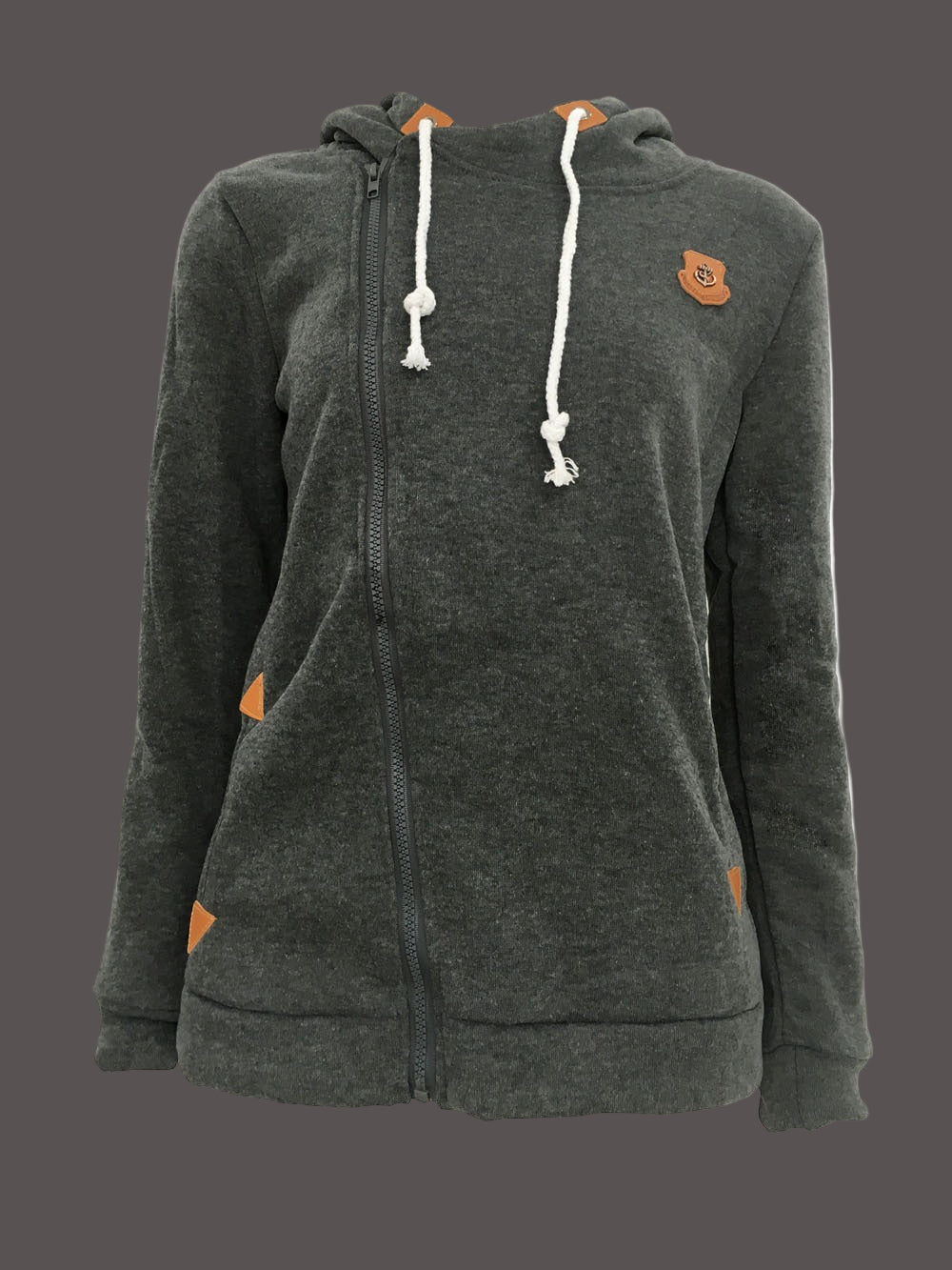Berg-Feldt | Kapuzenpullover Jacke Asymmetrischer Reißverschluss