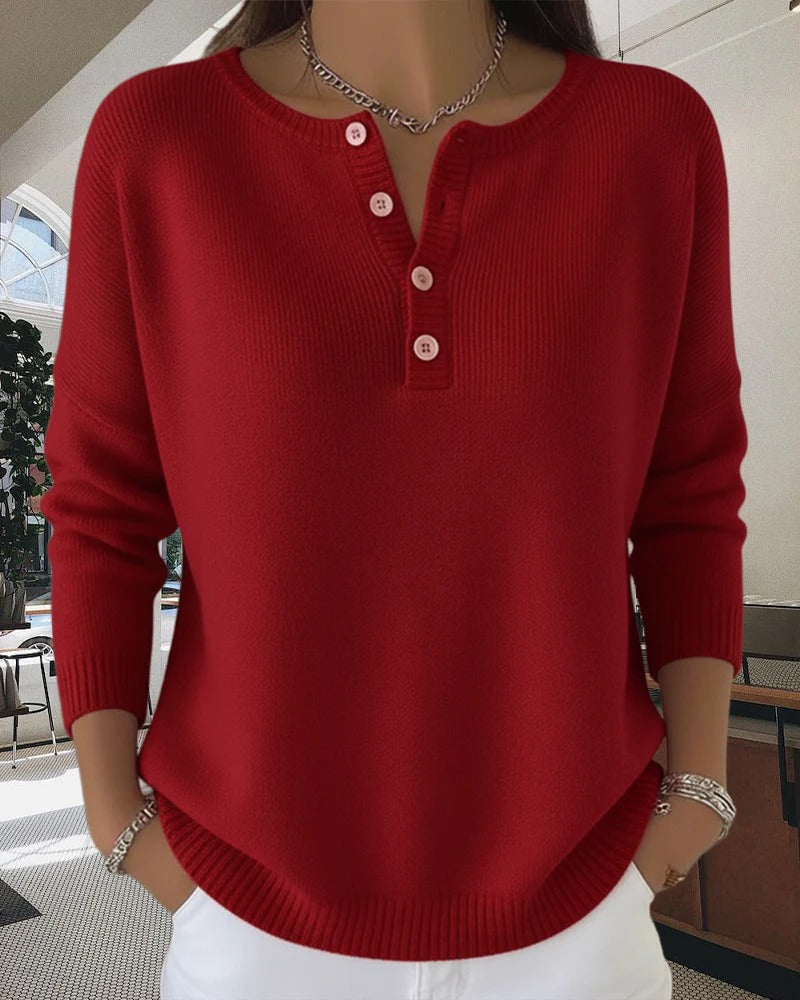 Berg-Feldt | Klassische Strickjacke mit Knöpfen und langen Ärmeln