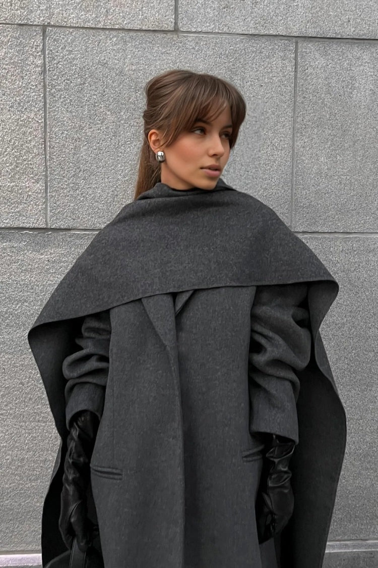 Berg-Feldt | Lange Cape Mantel Eleganter Hoher Kragen Übermantel