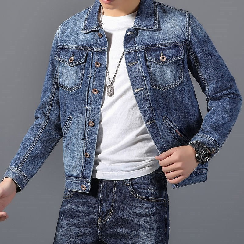 Berg-Feldt | Klassisches Denim Herrenjackett mit Taschen an der Vorderseite