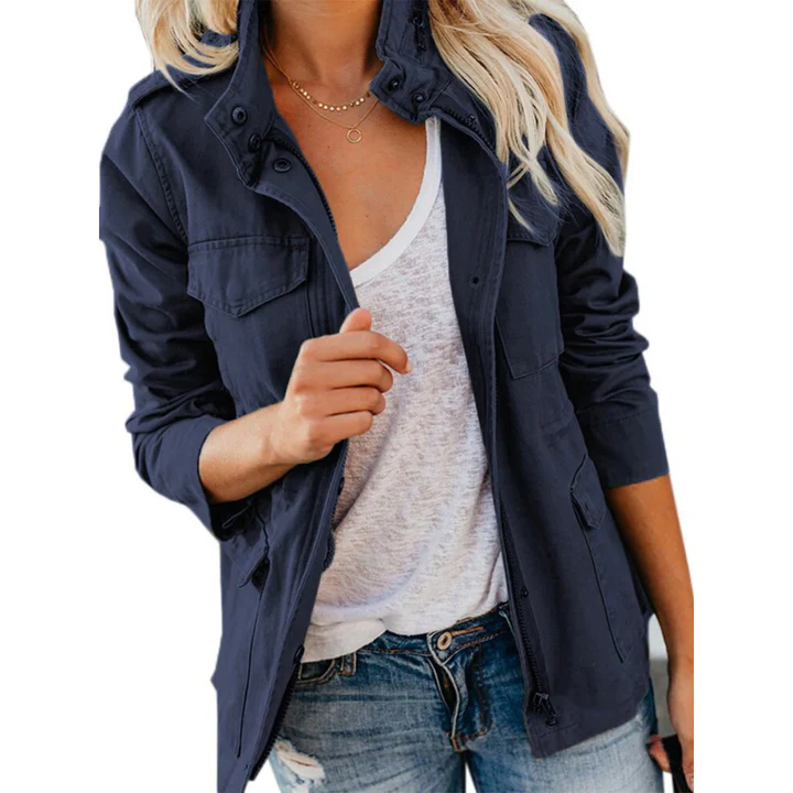 Berg-Feldt | Jacke - Relaxed Fit - Baumwollmix - Reißverschluss- und Knopfverschluss - Utility-Look