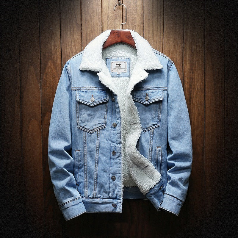 Berg-Feldt | Herren Jeansjacke mit Fleece-Futter