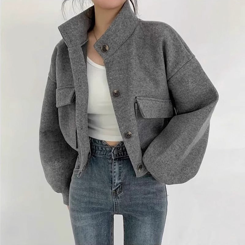 Berg-Feldt | Graue Wollkurzjacke für Damen