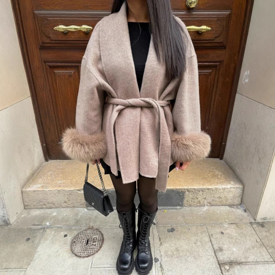 Berg-Feldt | Veste en laine pour femme avec manches larges et col teddy