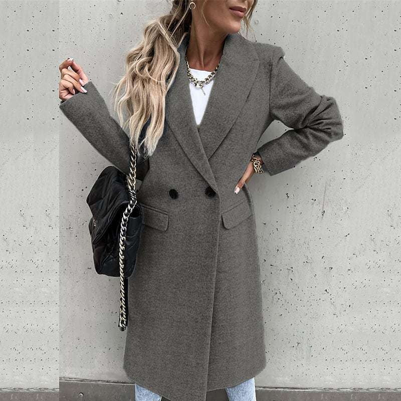 Berg-Feldt | Manteau long - Laine - Modèle ajusté - Fermeture boutonnée - Revers classique