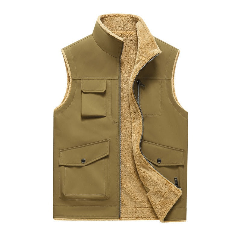 Berg-Feldt | Mit fleecegefütterter Herren Bodywarmer mit mehreren Taschen im Outdoor-Stil