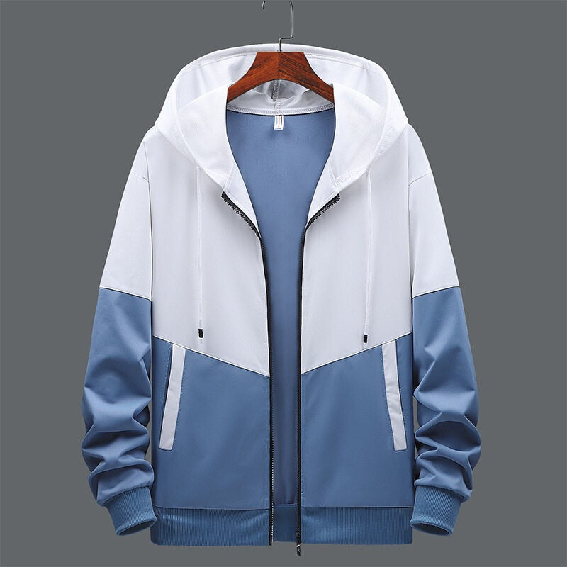 Berg-Feldt | Sweatshirt bicolore zippé à capuche pour homme