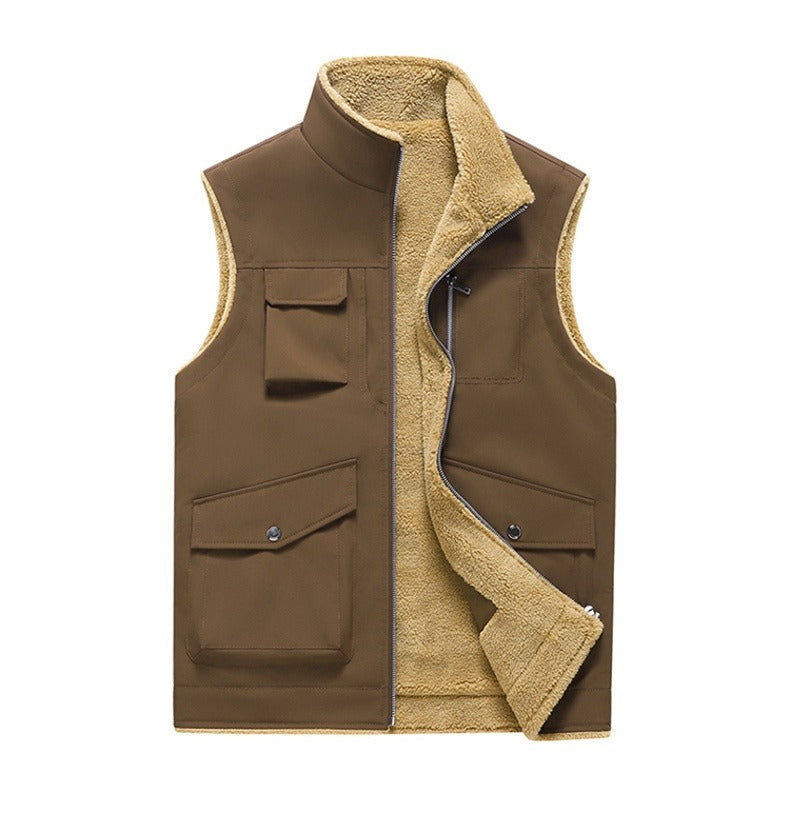 Berg-Feldt | Mit fleecegefütterter Herren Bodywarmer mit mehreren Taschen im Outdoor-Stil
