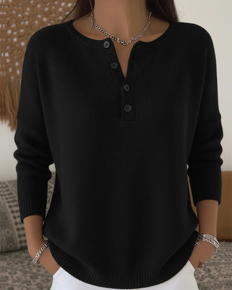 Berg-Feldt | Klassische Strickjacke mit Knöpfen und langen Ärmeln
