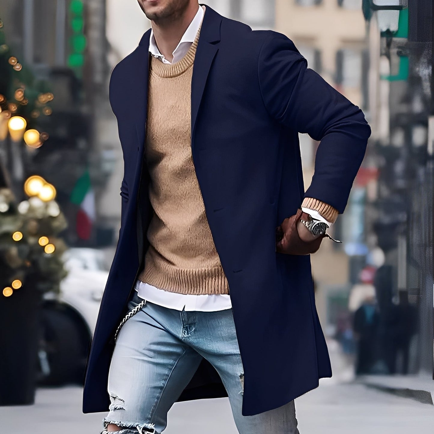 Berg-Feldt | Eleganter Trenchcoat mit Reverskragen für Herren