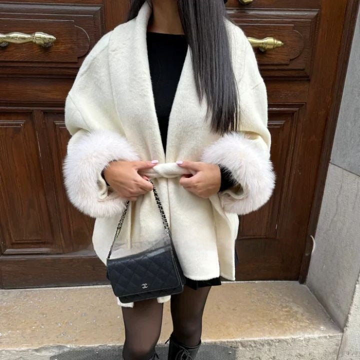 Berg-Feldt | Veste en laine pour femme avec manches larges et col teddy