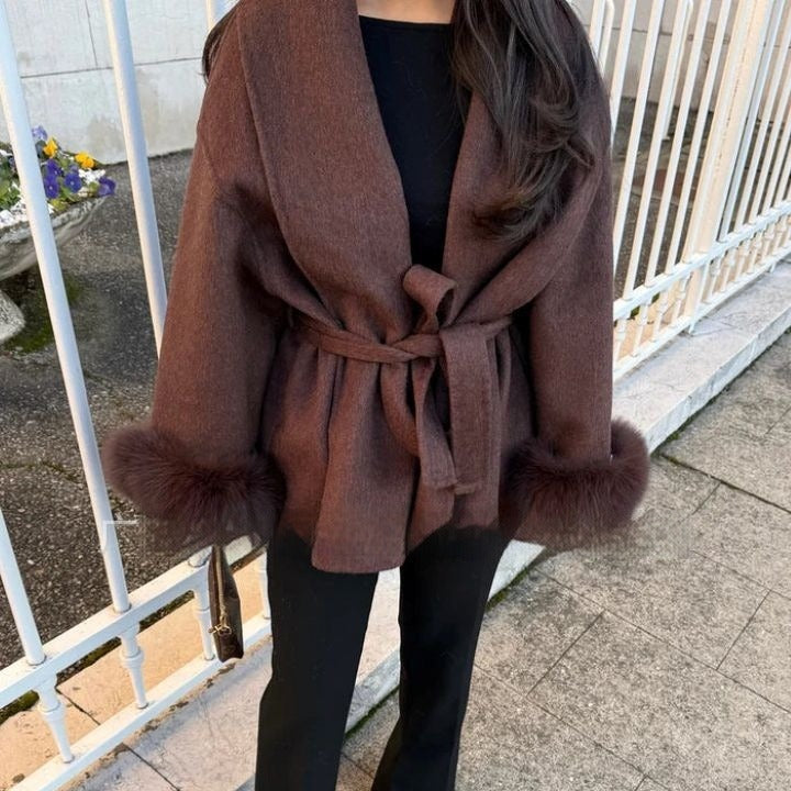 Berg-Feldt | Veste en laine pour femme avec manches larges et col teddy