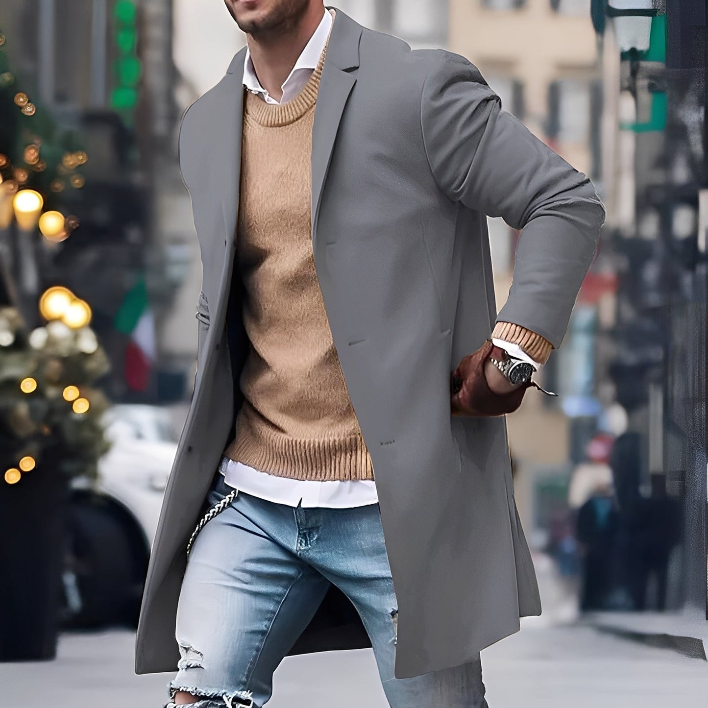 Berg-Feldt | Eleganter Trenchcoat mit Reverskragen für Herren