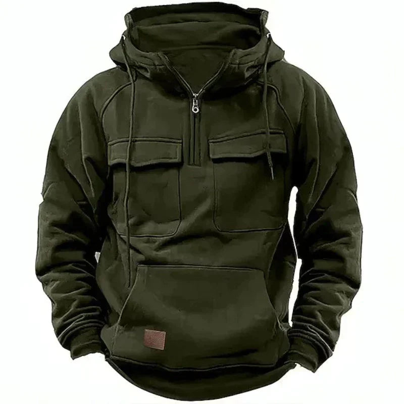 Berg-Feldt | Funktionale Kapuzenjacke mit Reißverschluss und Vordertaschen Baumwolle Komfortabel und Praktisch