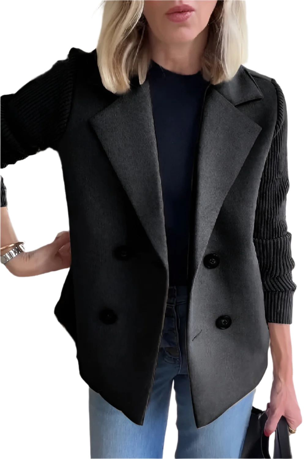 Berg-Feldt | Blazer pour femme en laine vegan avec manches tricotées