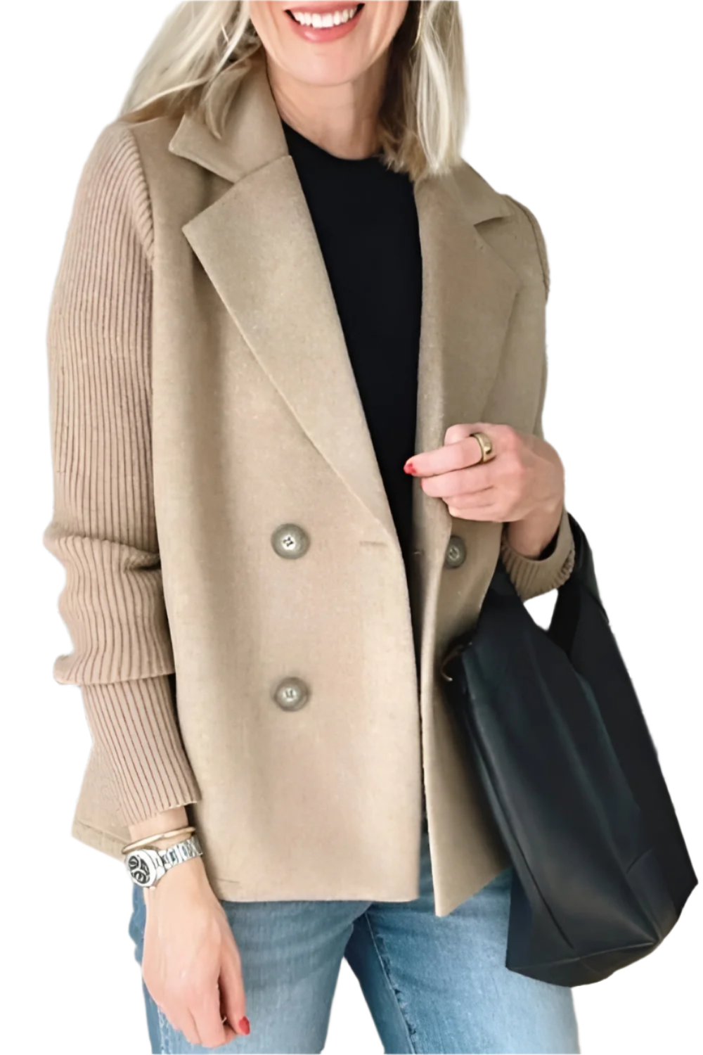 Berg-Feldt | Blazer pour femme en laine vegan avec manches tricotées