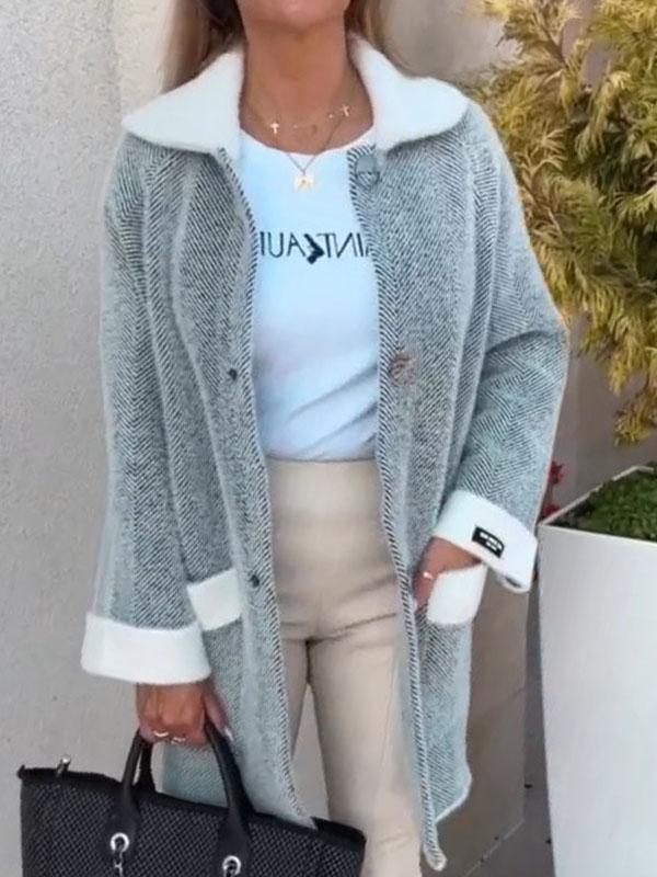 Berg-Feldt | Gemusterte Jacke mit Kontrastdetails Moderner Schnitt Eleganter Look
