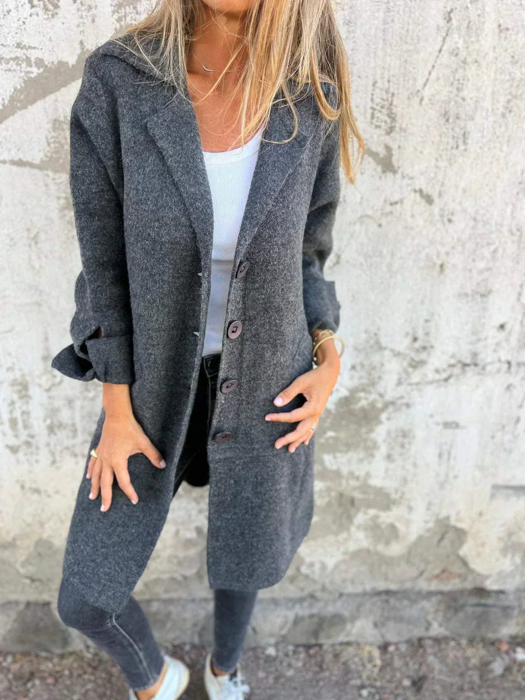 Berg-Feldt | Manteau en laine avec fermeture boutonnée Col classique Élégant et chaud