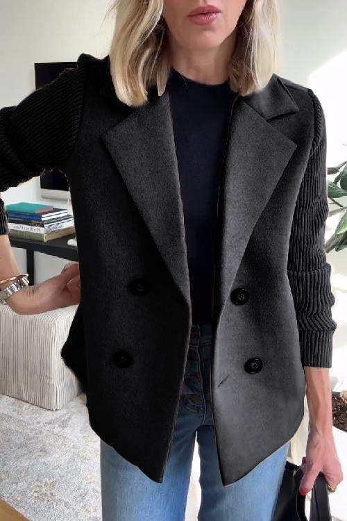 Berg-Feldt | Strickärmel Blazer Doppelreihige Knöpfe Klassisch mit Einem Twist