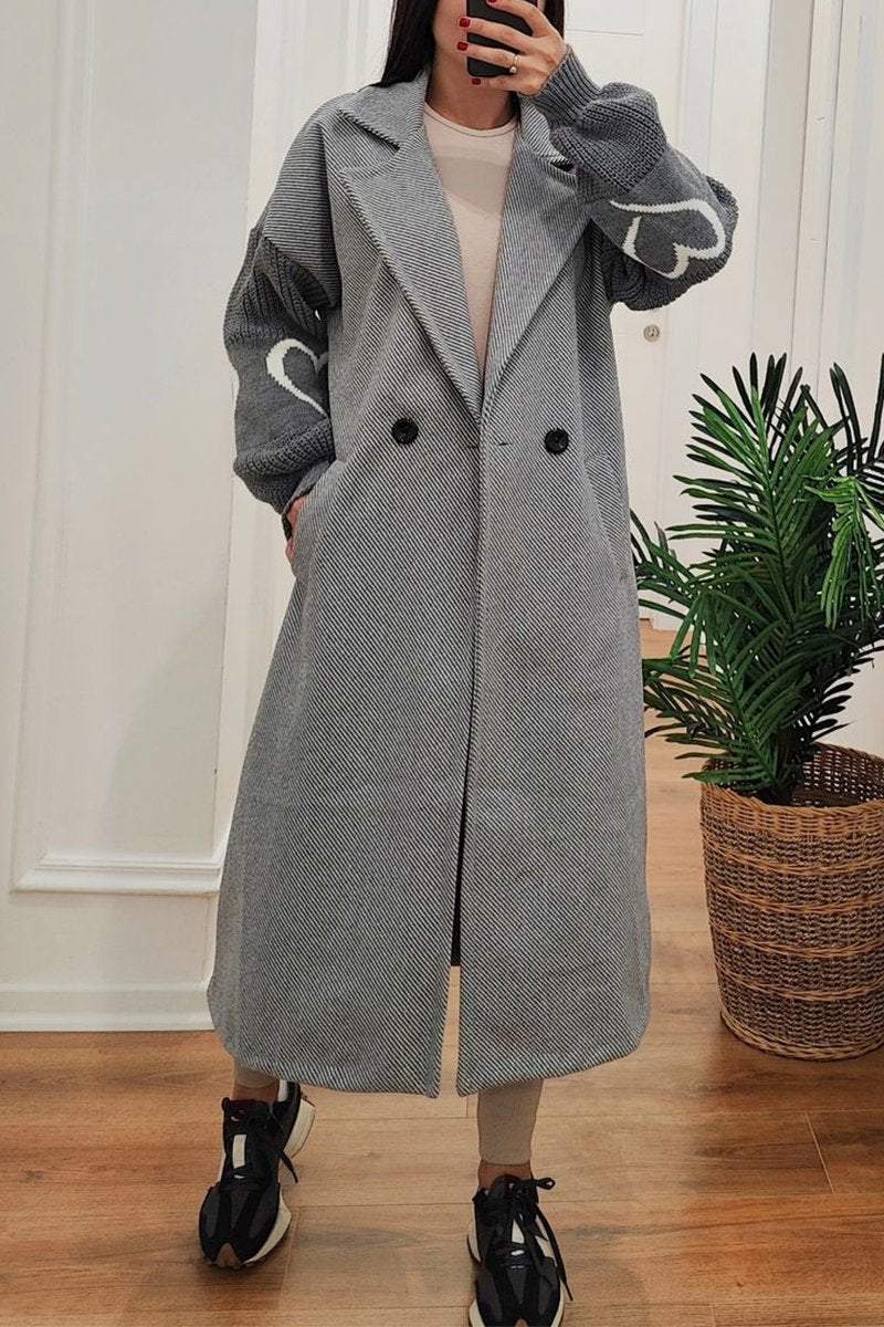 Berg-Feldt | Lange Jacke mit Strickärmel Elegant und Warm Einzigartiges Design