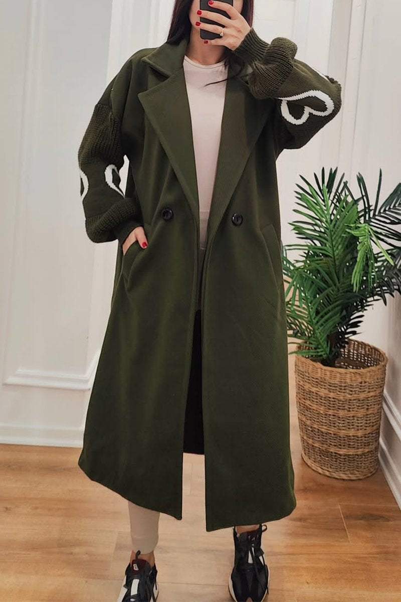 Berg-Feldt | Lange Jacke mit Strickärmel Elegant und Warm Einzigartiges Design