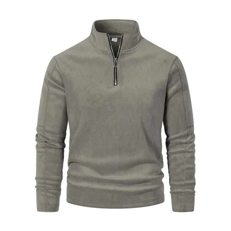 Berg-Feldt | Langärmliger Pullover mit Halblangem Reißverschluss Weicher Fleece Komfort und Stil