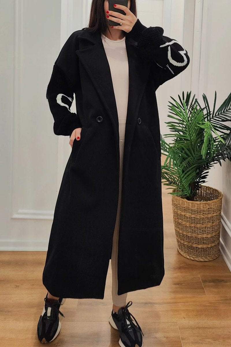 Berg-Feldt | Lange Jacke mit Strickärmel Elegant und Warm Einzigartiges Design