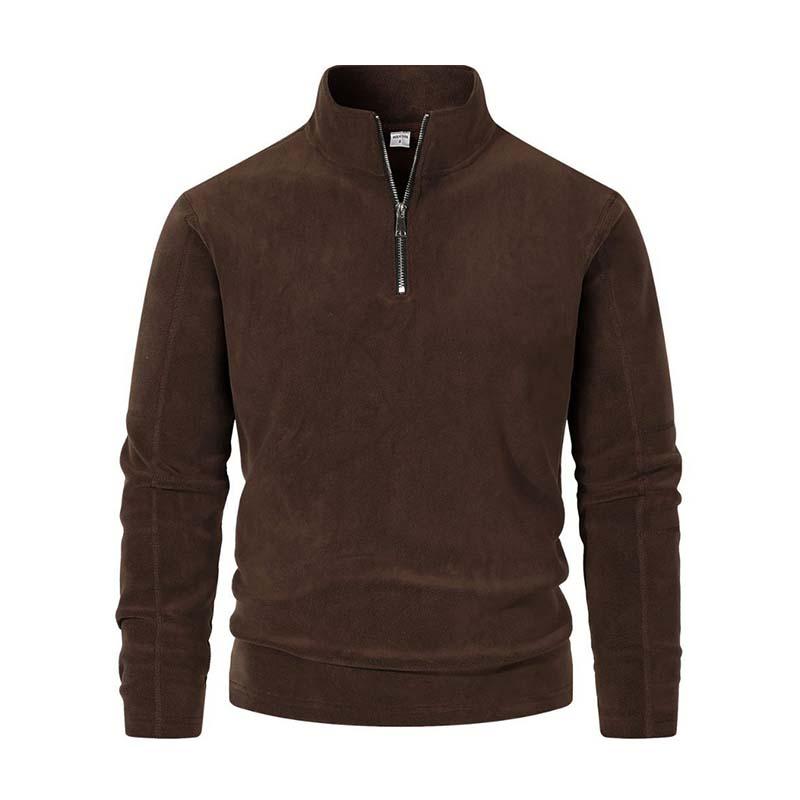 Berg-Feldt | Langärmliger Pullover mit Halblangem Reißverschluss Weicher Fleece Komfort und Stil