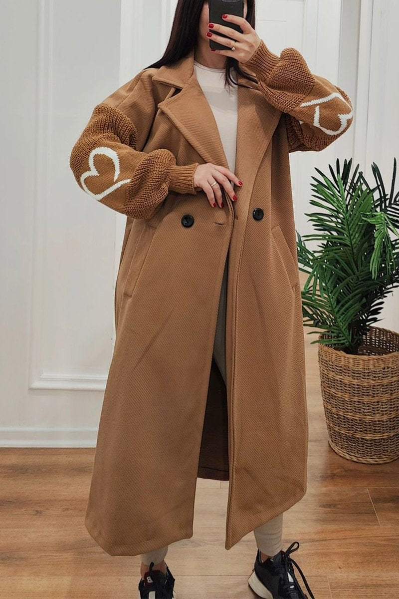Berg-Feldt | Lange Jacke mit Strickärmel Elegant und Warm Einzigartiges Design
