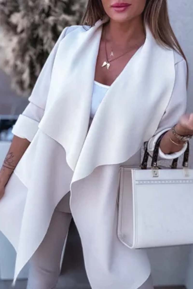 Berg-Feldt | Offene Strickjacke mit Kontrastkante Elegant und Modern Leichter Komfort