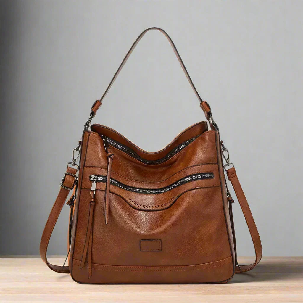 Klassische Damen-Ledertasche im Retro-Stil - Vanessa