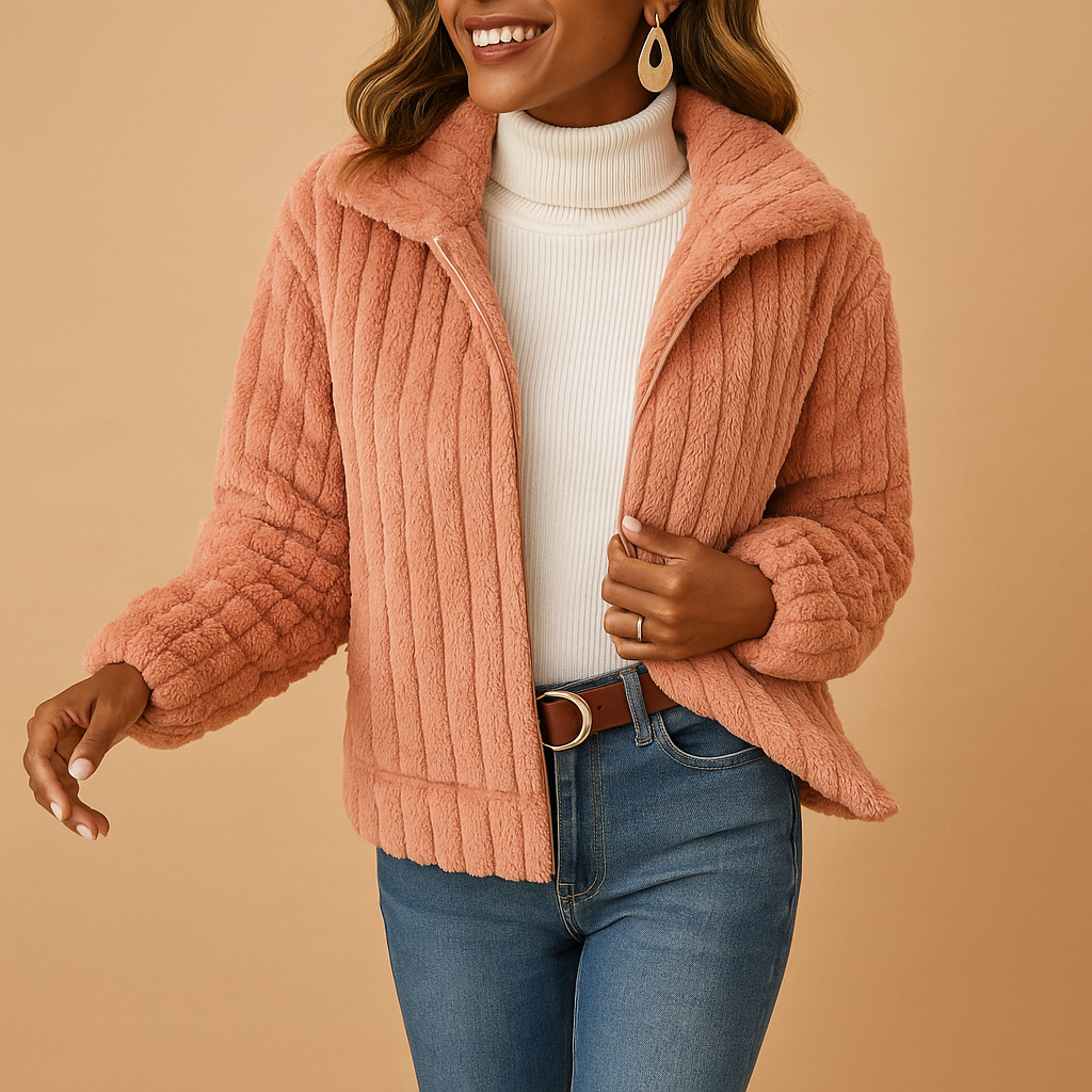 Berg-Feldt | Stilvolle Teddy Damenjacke mit Kragen