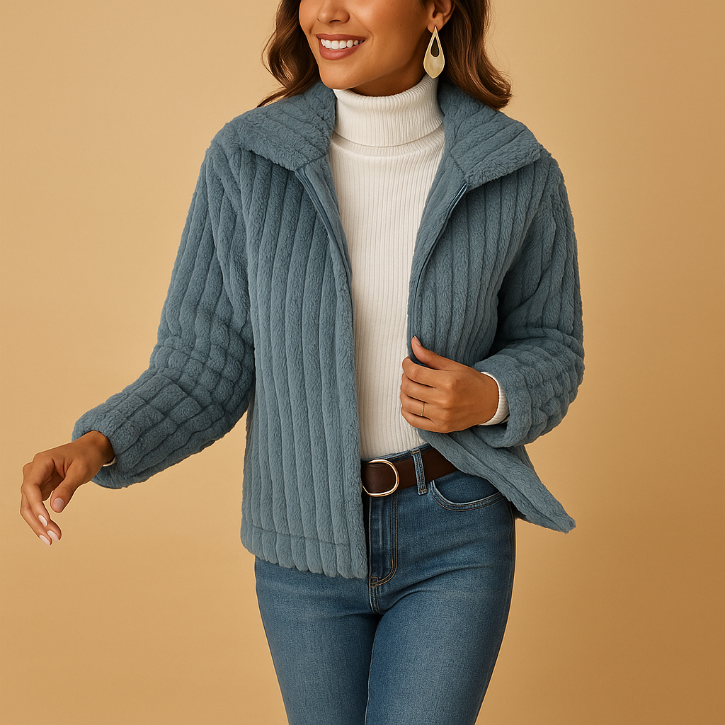 Berg-Feldt | Stilvolle Teddy Damenjacke mit Kragen