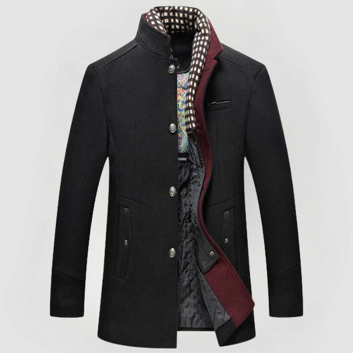 LUKE: Manteau en laine avec protection coupe-vent