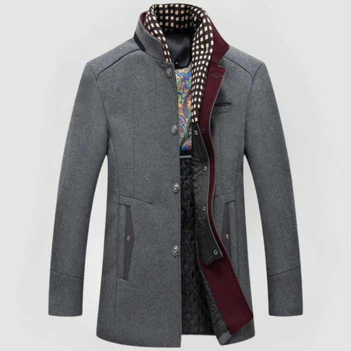 LUKE: Manteau en laine avec protection coupe-vent