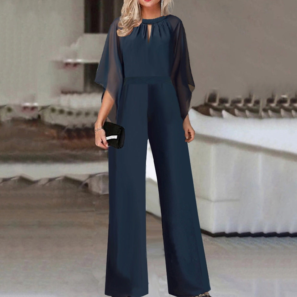 Pantalon Regina et haut à manches chauve-souris, design asymétrique