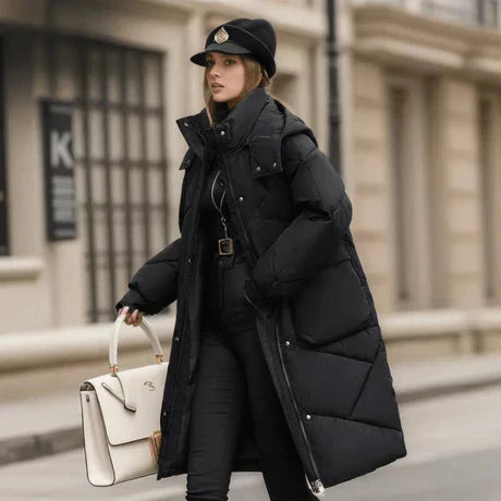 Berg-Feldt | Gepolsterte Jacke - Oversized-Passform - Kapuze mit Hohem Kragen - Verstellbare Bündchen - Mittellanges Modell