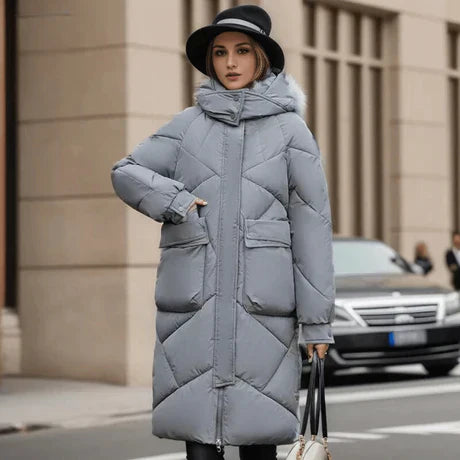 Berg-Feldt | Gepolsterte Jacke - Oversized-Passform - Kapuze mit Hohem Kragen - Verstellbare Bündchen - Mittellanges Modell