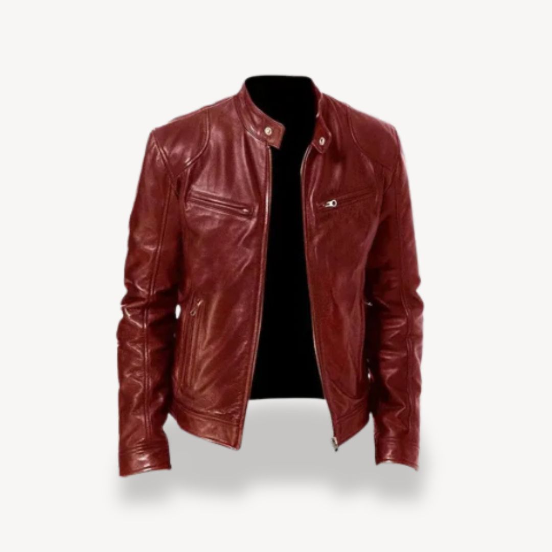 Berg-Feldt | Herren Premium Leder Bikerjacke - Reißverschluss-Stil