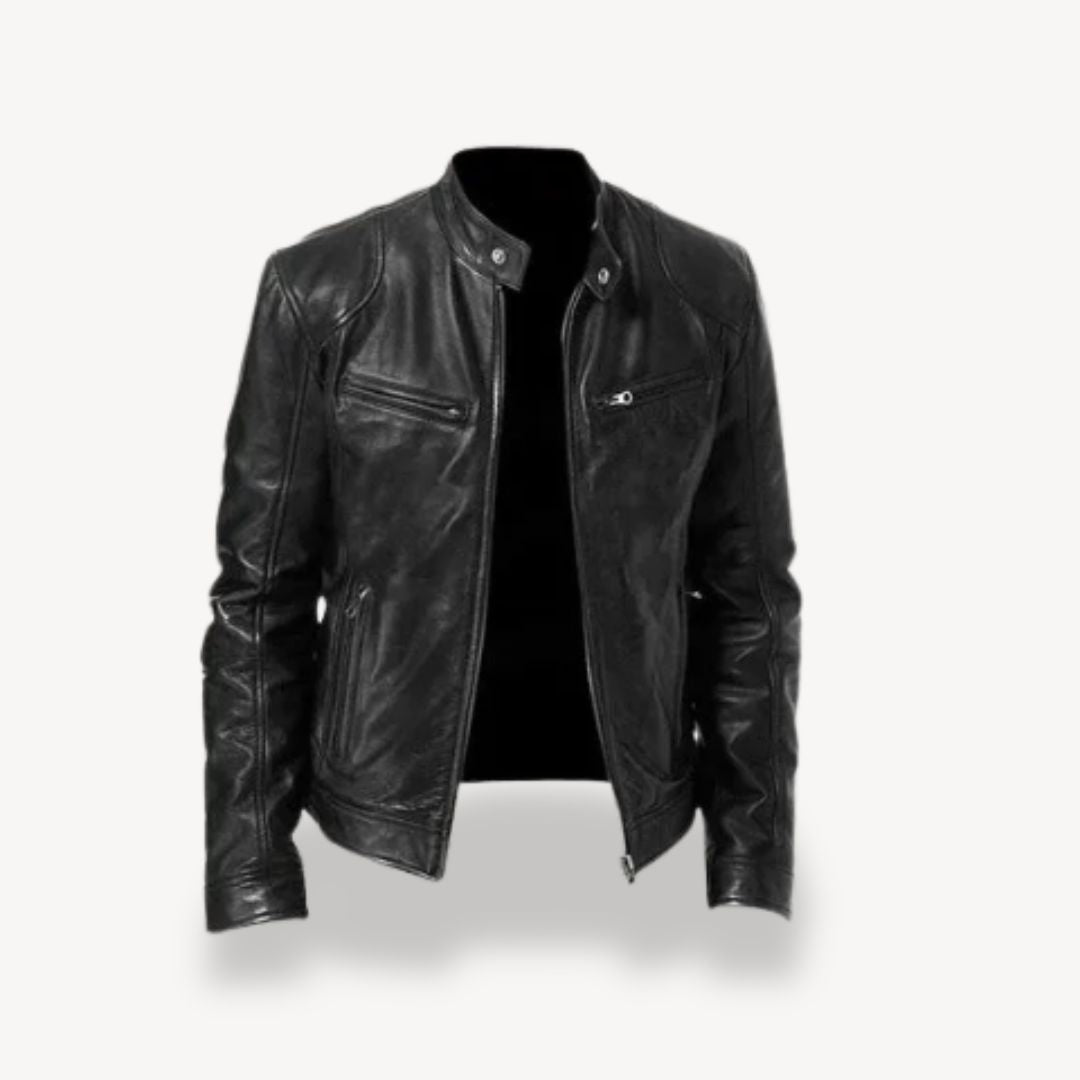 Berg-Feldt | Herren Premium Leder Bikerjacke - Reißverschluss-Stil
