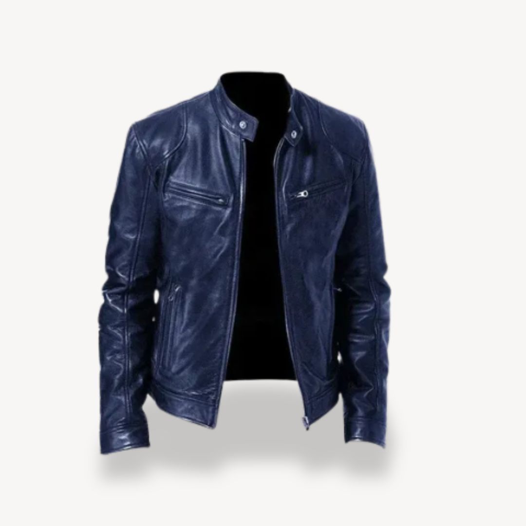 Berg-Feldt | Herren Premium Leder Bikerjacke - Reißverschluss-Stil