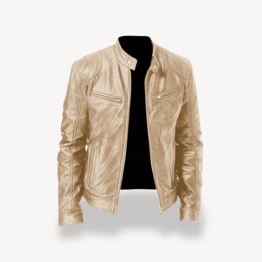 Berg-Feldt | Herren Premium Leder Bikerjacke - Reißverschluss-Stil