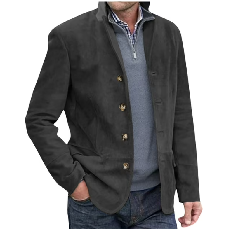 Berg-Feldt | Herren Wildleder Blazer Jacke, Blau & Braun, Elegant & Vielseitig