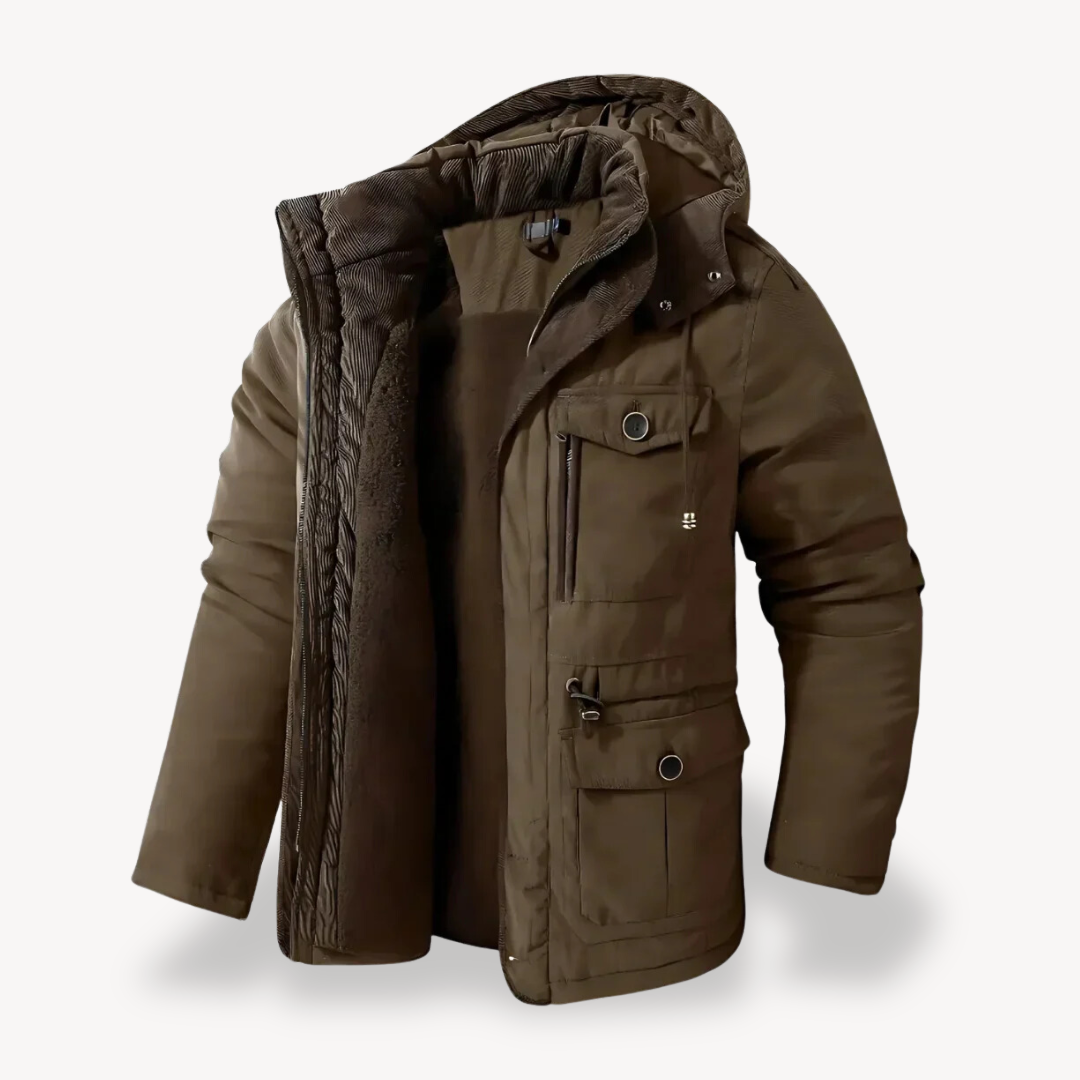 Berg-Feldt | Herren wasserdichter Winterparka mit fellgefütterter Kapuze